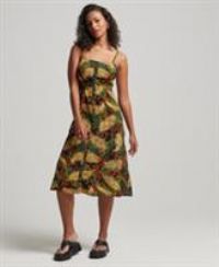 Superdry Womens Printed Button-Up Cami Midi Dress Size 8