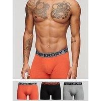 Superdry Men/'s BOXER TRIPLE PACK Boxer Shorts, Black/Bright Orange Marl/NOOs Grey Marl,