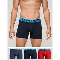 Superdry Men/'s BOXER TRIPLE PACK Boxer Shorts, Dark Indigo Blue Marl/Eclipse Navy/Rouge Red,