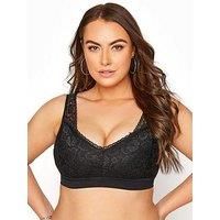 Yours Women's Black Seamless Lace Bralette Plus Size Curve Black Size
