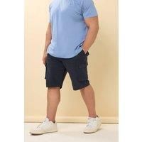 BadRhino Big & Tall Navy Stretch Cargo Shorts - Men/'s - Plus Size Curve