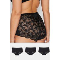 Yours Curve Women's Plus Size 3 PACK  Lace Full Briefs