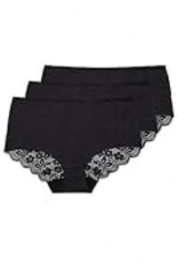 Yours 3 Pack Curve Lace Full Briefs - Women/'s - Plus Size Curve Black