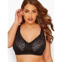 Yours Clothing Plus Size  Hi Shine Lace Non Wired Bra