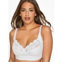 Black Non-Wired Cotton Bra With Lace Trim