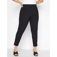 Yours Women's Stretch Tapered Trousers in Black | Size: 20