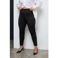 Yours Women's Stretch Tapered Trousers in Black | Size: 30-32
