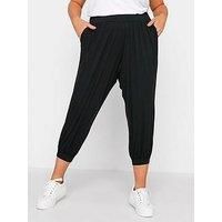 Yours Curve Women Plus Size Cropped Jersey Harem Joggers
