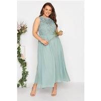 Yours Curve Women Plus Size Lace Front Chiffon Maxi Dress