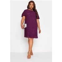 Yours Curve Womens Plus Size Sequin Embellished Cape Dress