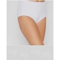 Yours Long Tall Sally 4Pk Cotton Stretch Full Briefs White