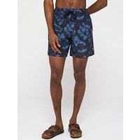 Lyle & Scott Digital Floral Print Floral Swim Shorts - Navy