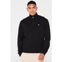 Lyle & Scott Mens Zip Sweatshirt Long Sleeve Cotton Jet Black L