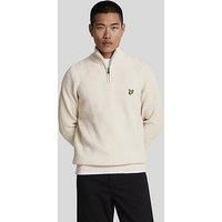 Lyle & Scott Shaker Stitch Quarter Zip Knitted Jumper - Off White