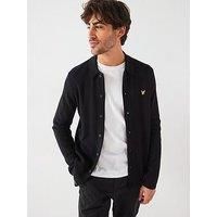 Lyle & Scott Lyle & Scott Double Knitted Cardigan- Black