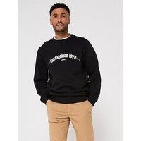 Lyle & Scott Established 1874 Graphic Logo Crew Sweat Top - Black