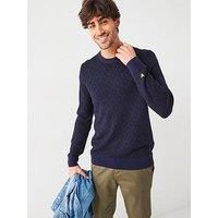 Lyle & Scott Monogram Intarsia Knitted Jumper - Navy