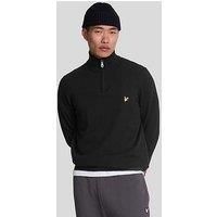 Lyle & Scott Lyle & Scott Cotton Merino Quarter Zip Knitted Jumper - Black