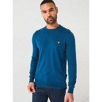 Lyle & Scott Men's Cotton Merino Knit, Blue