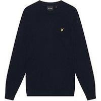 Lyle & Scott Cotton Merino Crew Knitted Jumper - Navy