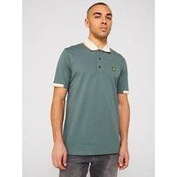 Lyle & Scott Men/'s Half Tipped Polo Shirt, Green Mercurial, S