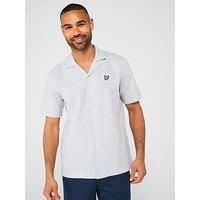 Lyle & Scott Linen Blend Oxford Revere Shirt - Grey