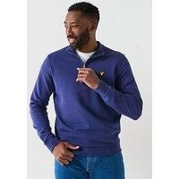 Lyle & Scott Men's Loopback Quarter Zip Sweatshirt, Purple