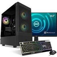 Pcspecialist Fusion 100 Gaming Desktop, 24-Inch Fhd Monitor, Keyboard & Mouse Bundle - Amd Ryzen 5, 16Gb Ram, 1Tb Ssd