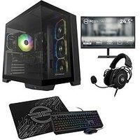 Pcspecialist Fusion 35 Gaming Desktop (Geforce Rtx 5060 Ti, Amd Ryzen 5, 16Gb Ram, 1Tb Ssd) Bundle With 24.5In Fhd Monitor, Headset, Keyboard, Mouse & Mat