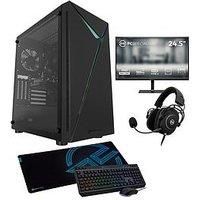 Pcspecialist Fusion 20 Gaming Desktop (Geforce Rtx 3050, Amd Ryzen 5, 16Gb Ram, 1Tb Ssdb) Bundle With 24.5In Fhd Monitor, Headset, Keyboard, Mouse & Mat