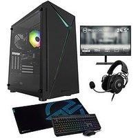 Pcspecialist Fusion 25 Gaming Desktop (Rtx 5060, Amd Ryzen 5, 16Gb Ram, 1Tb Ssd) With 24.5In Monitor, Headset, Keyboard, Mouse & Mat