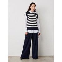 Finery Lexi Stripe Vest - White