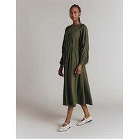 Ghost Santori Dress - Khaki - Dark Green