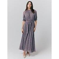 Ghost Effie Ditsy Georgette Midi Dress - Purple Flowers