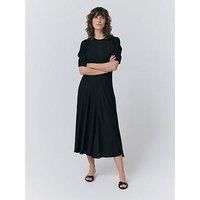 Ghost Blair Crepe Midi Tea Dress - Black