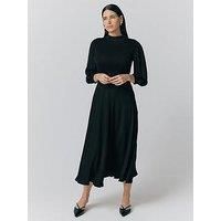 Ghost Isabel Crepe Midi Tea Dress - Black