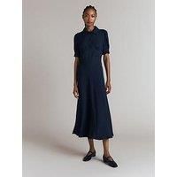 Ghost Wilma Crepe Midi Tea Dress - Navy