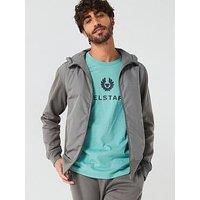 Belstaff Alloy Small Linear Nylon Front Zip Through Hoodie - Grey