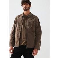 Belstaff Hauler Washed Nylon Zip Overshirt - Natural