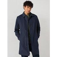 Belstaff Cotton Blend Drill Overcoat - Navy