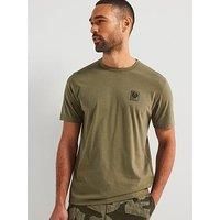 Belstaff Left Chest Patch Logo Regular Fit T-Shirt - Khaki