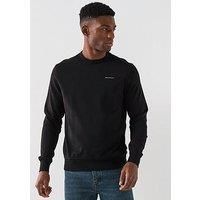 Belstaff Alloy Small Linear Logo Crew Neck Sweatshirt - Black