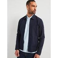 Belstaff Channel Seersucker Zip Through Overshirt - Navy