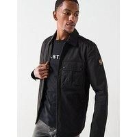 Belstaff Drome Cotton Blend Zip Thru Overshirt - Black