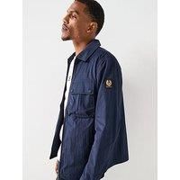 BELSTAFF Mens Dark Ink Navy Blue Drome Overshirt SIZE UK38 IT48 MEDIUM BNWT