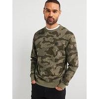 Belstaff Terrain Camo Crew Neck Sweatshirt - Khaki