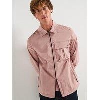 Belstaff Drome Cotton Zip Overshirt - Dark Pink