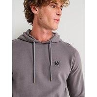 Belstaff Left Chest Patch Logo Overhead Hoodie - Dark Grey