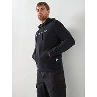 Belstaff Linear Logo Overhead Hoodie - Black