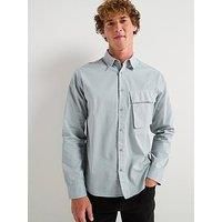 Belstaff Scale Logo Patch Sleeve Cotton Shirt - Light Blue